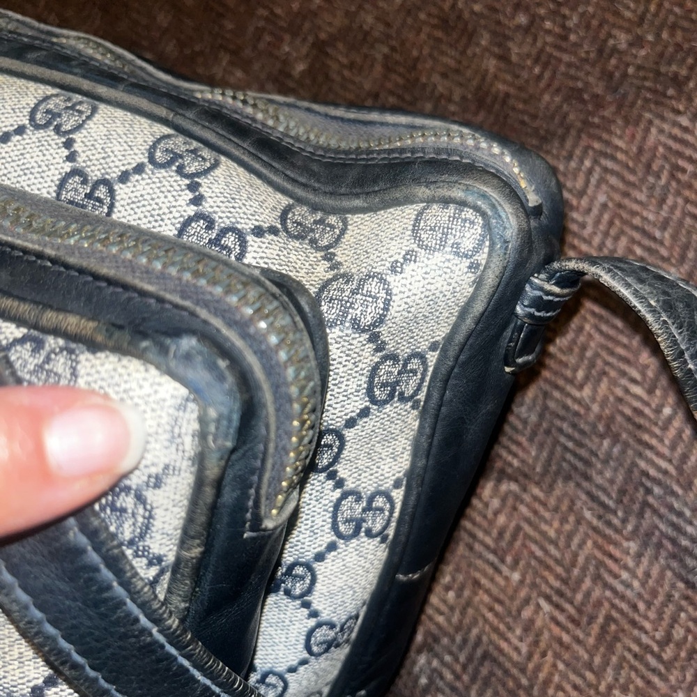 Gucci Monogram Crossbody Bag with Red and Navy Web Stripe - Picture 15 of 15